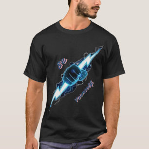 Motivational "Be Yourself" Blue Lightning Bolt Fis T-Shirt