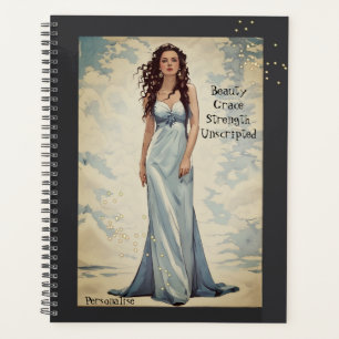 Motivational Beauty Strength Quote Grey Journal Planner