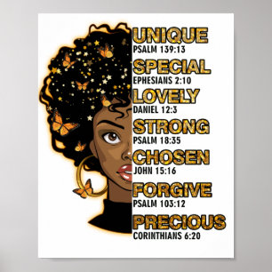 Motivational Bible Verses for African American Poster