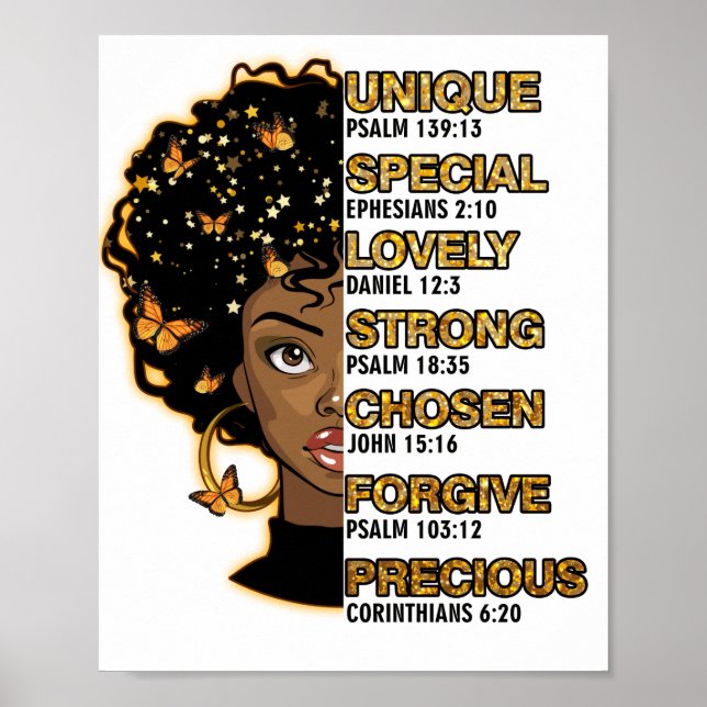 Motivational Bible Verses for African American Poster (Front)