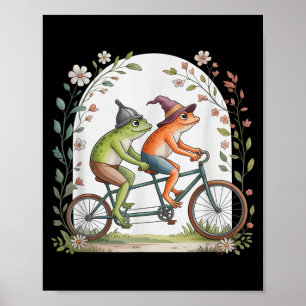 Motivational Bicycle Frog Tandem Cycling Poster