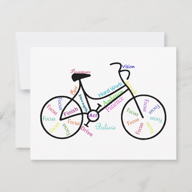 Motivational Bike, Bicycle, Cycling, Sport, Hobby Card (Front)