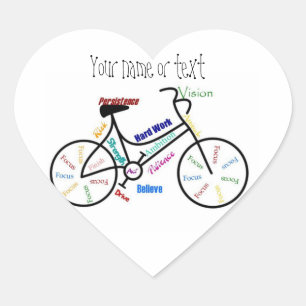 Motivational Bike, Bicycle, Cycling, Sport, Hobby Heart Sticker