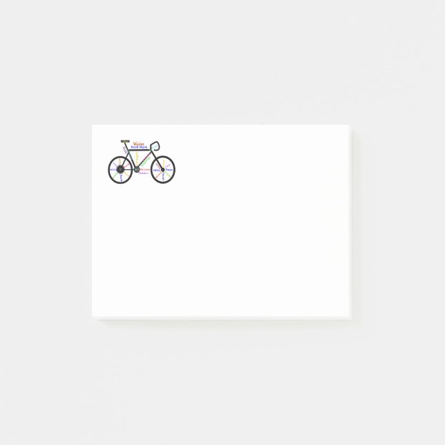 Motivational Bike, Bicycle, Cycling, Sport, Hobby Post-it Notes (Front)