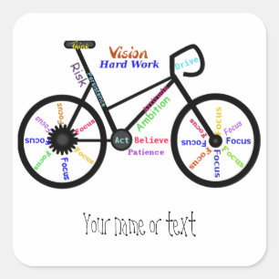 Motivational Bike, Bicycle, Cycling, Sport, Hobby Square Sticker