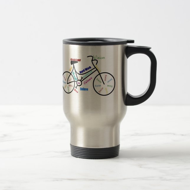 Motivational Bike, Bicycle, Cycling, Sport, Hobby Travel Mug (Right)