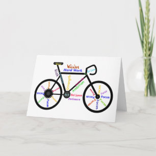 Motivational Bike, Cycle, Biking, Sport Words Card