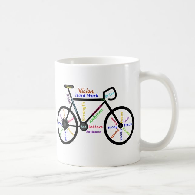 Motivational Bike, Cycle, Biking, Sport Words Coffee Mug (Right)