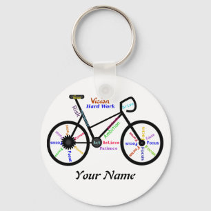Motivational Bike, Cycle, Biking, Sport Words Key Ring