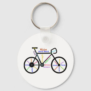 Motivational Bike, Cycle, Biking, Sport Words Key Ring