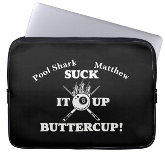 Motivational Billiards Quote With Bold Design Laptop Sleeve