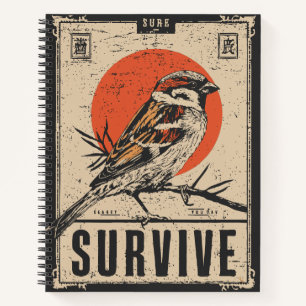 Motivational Bird Survival Wilderness Theme Notebook
