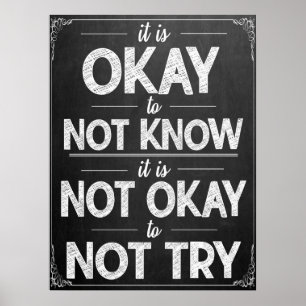 Motivational Black and White Classroom Poster