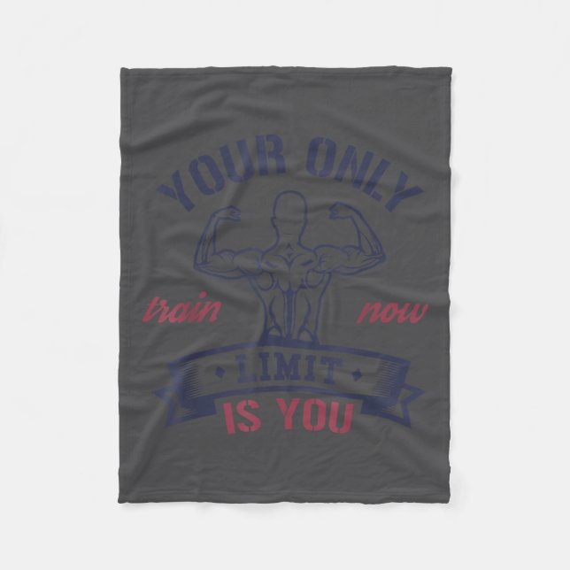 Motivational Bodybuilding  Fleece Blanket (Front)