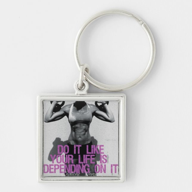 Motivational Bodybuilding Gym Keychain (Front)