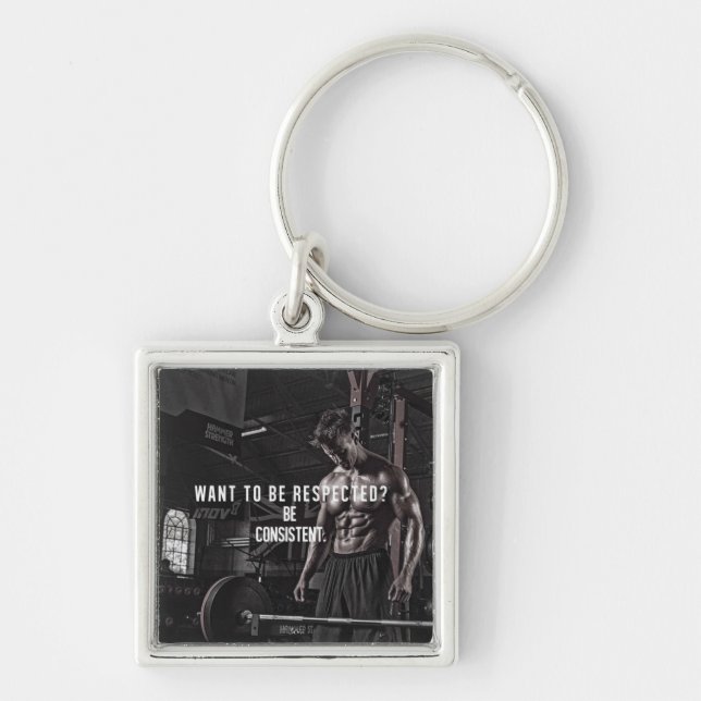 Motivational Bodybuilding Gym Keychain (Front)
