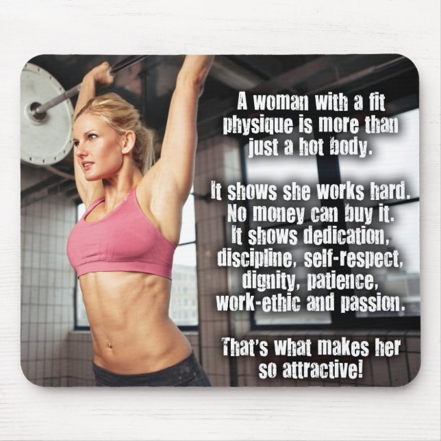 Motivational Bodybuilding Gym Mouse Mat (Front)