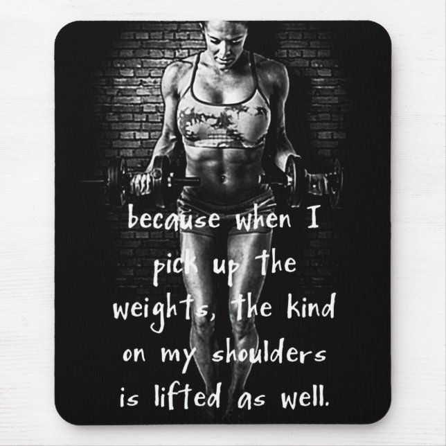 Motivational Bodybuilding Gym Mouse Mat (Front)