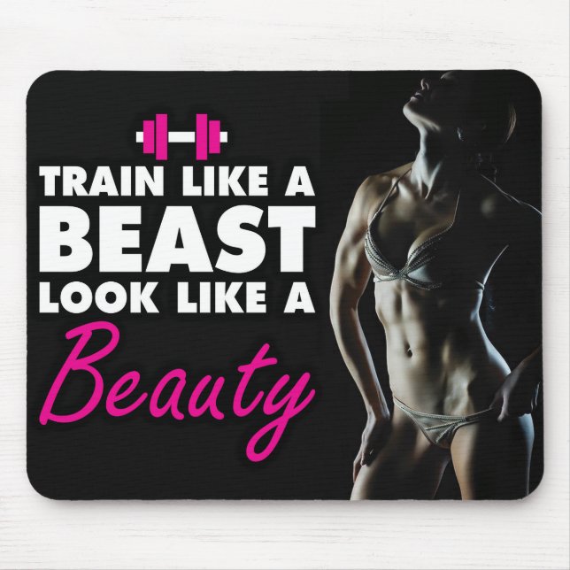 Motivational Bodybuilding Gym Mouse Mat (Front)