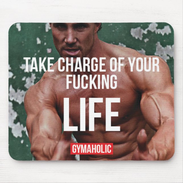 Motivational Bodybuilding Gym Mouse Mat (Front)