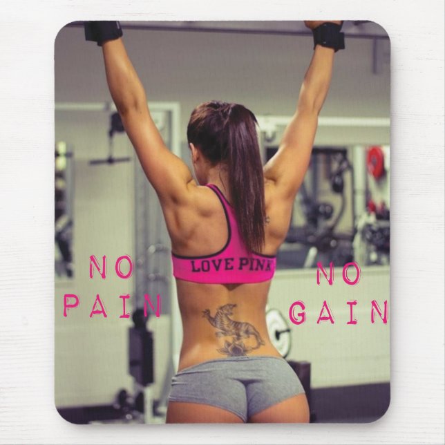 Motivational Bodybuilding Gym Mouse Mat (Front)