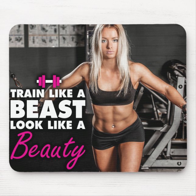 Motivational Bodybuilding Gym Mouse Mat (Front)