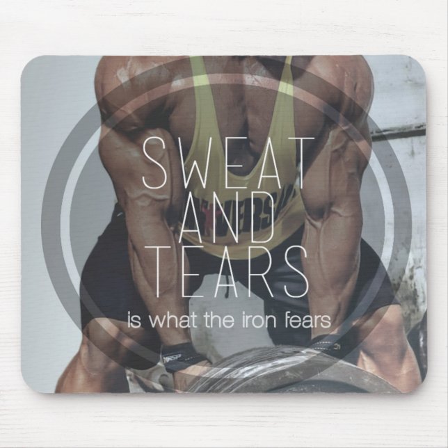 Motivational Bodybuilding Gym Mouse Mat (Front)