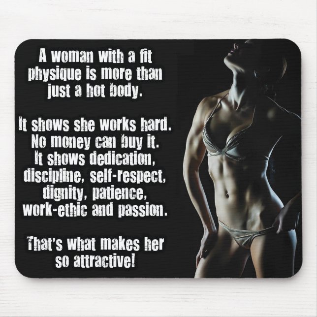 Motivational Bodybuilding Gym Mouse Mat (Front)