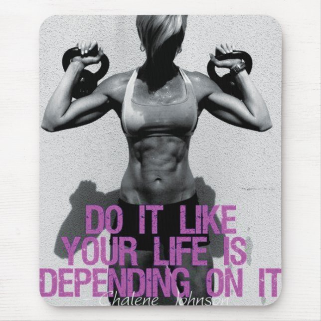 Motivational Bodybuilding Gym Mouse Mat (Front)