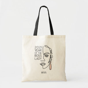Motivational Boss Lady Line Art Typography Tote Bag