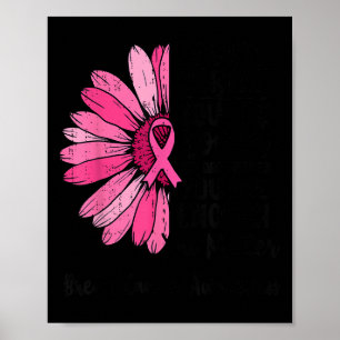 Motivational Breast Cancer Awareness Sunflower Nk  Poster