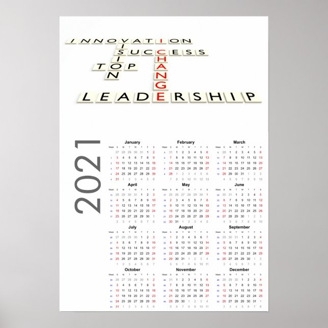 Motivational Calendar 2021 Poster (Front)