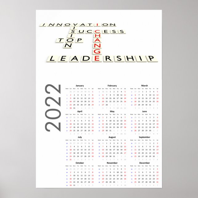 Motivational Calendar 2022 Poster (Front)