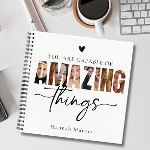 Motivational Calligraphy Script Typography Photo Notebook