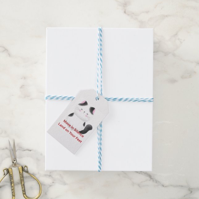 Motivational Cat Graphic  Gift Tags (With Twine)