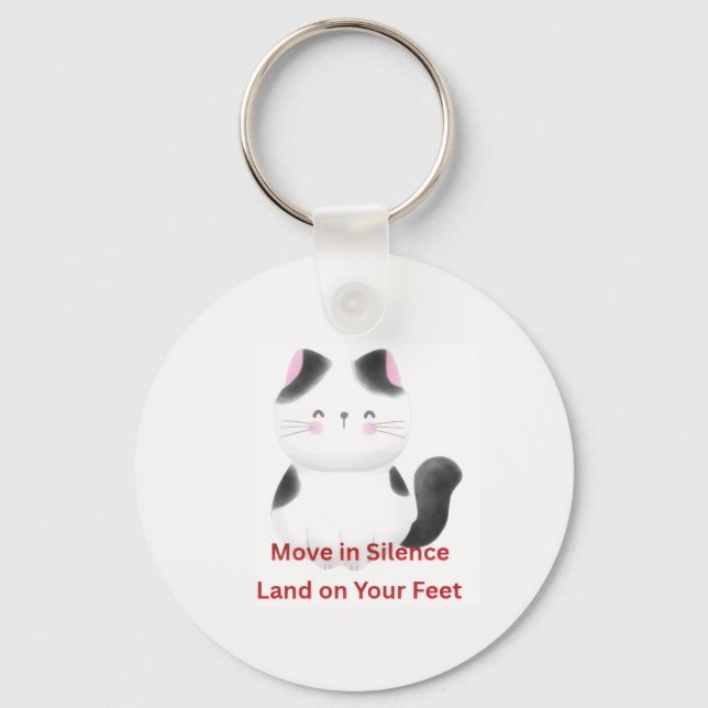 Motivational Cat Graphic  Key Ring (Front)
