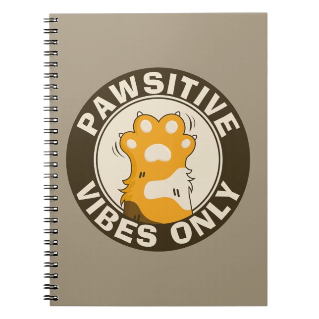 Motivational Cat Pawsitive vibes only School Notebook (Front)
