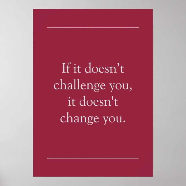 Motivational Challenge Quote AZ Cardinals Red Poster (Front)