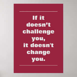 Motivational Challenge Quote AZ Cardinals Red Poster