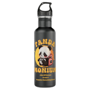 Motivational Chibi Kawaii Panda Name School Year 710 Ml Water Bottle