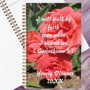Motivational Christian Floral Bible Verse Planner