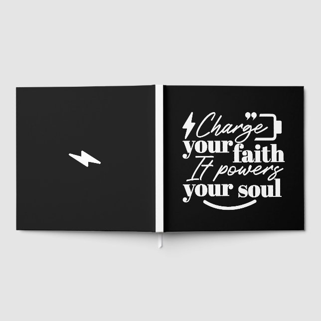Motivational Christian Quote – Charge Your Faith Guest Book (Full)