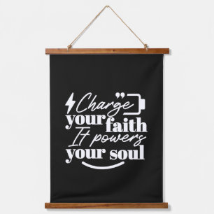 Motivational Christian Quote – Charge Your Faith Hanging Tapestry