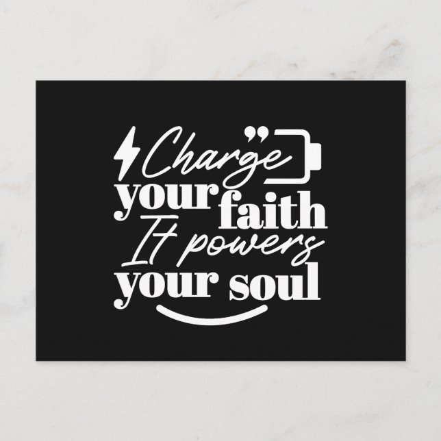 Motivational Christian Quote – Charge Your Faith Postcard (Front)
