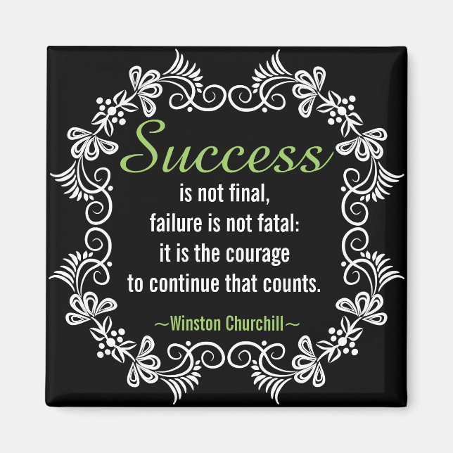 Motivational Churchill  Positive Attitude Quote Magnet (Front)