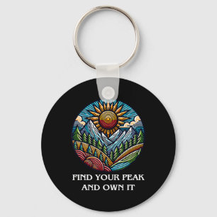 Motivational Climbing Hikers Quote, Personal Growt Key Ring