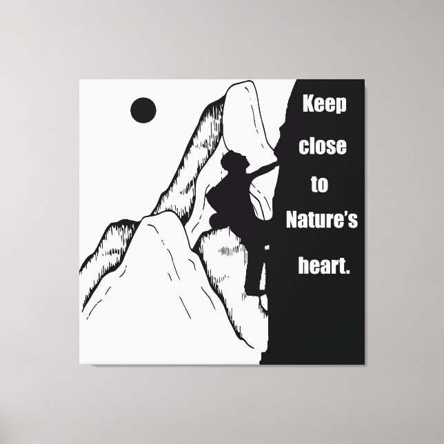 Motivational climbing rockclimbing canvas print (Front)
