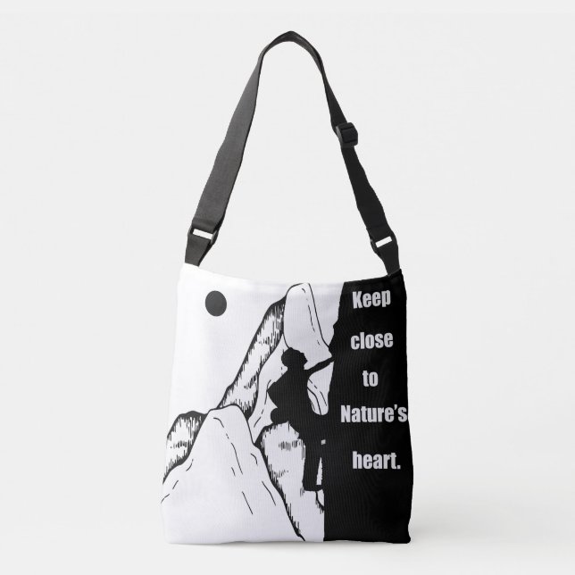 Motivational climbing rockclimbing crossbody bag (Front)
