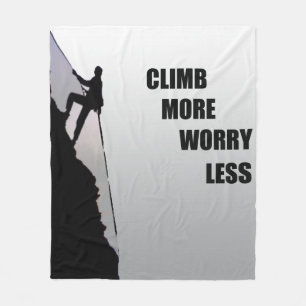 Motivational climbing rockclimbing fleece blanket