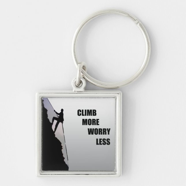 Motivational climbing rockclimbing saying key ring (Front)